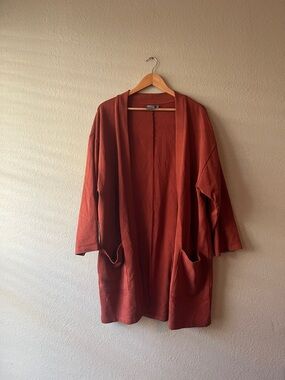 ASOS Rust Copper Open-Front Knit Cocoon Cardigan Medium